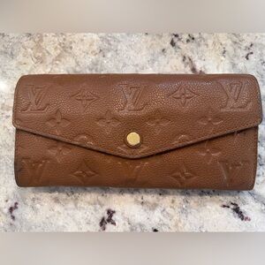 Louis Vuitton Monogram Empreinte Leather Wallet – Caramel Brown 💫